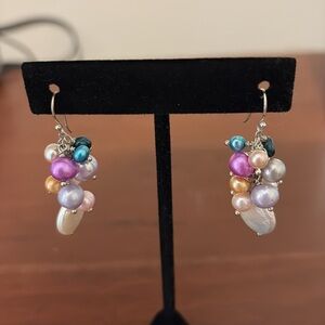 Elegant Multi-Color Pearl Drop Earrings